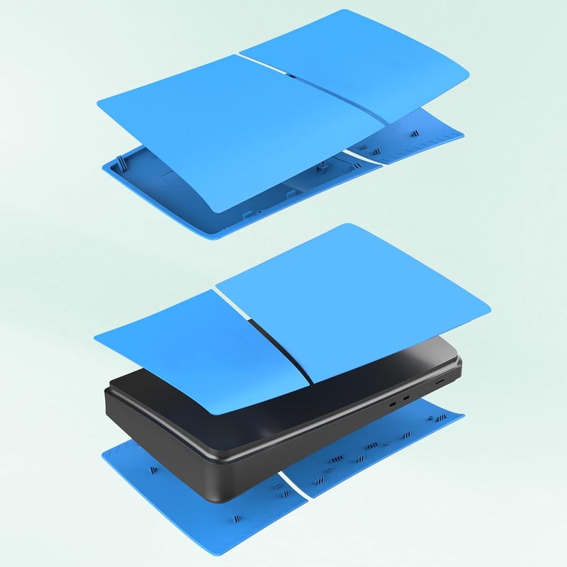 IMOFEE Slim Digital Edition Cover Plates for New PS5 Slim Console, Shell Panels Compatible with New PlayStation 5 Slim Accessories Protective Replacement Faceplate (Starlight Blue) - Image 3